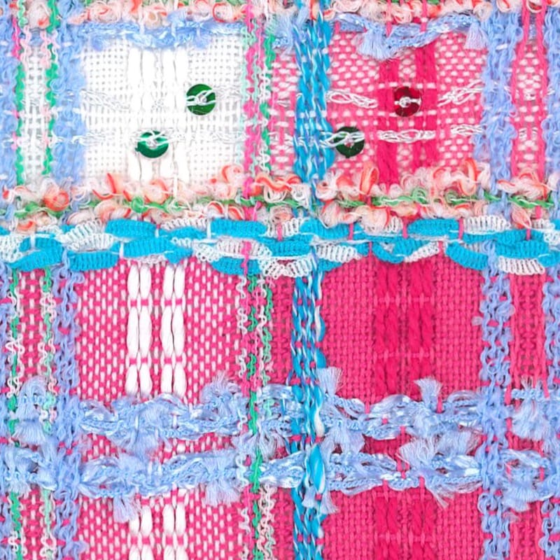 Holland & Sherry Magenta and blue textured sequin check · 1226O21