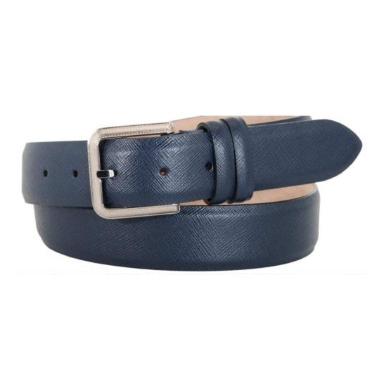 Navy Saffiano Calf Leather Belt No. 304