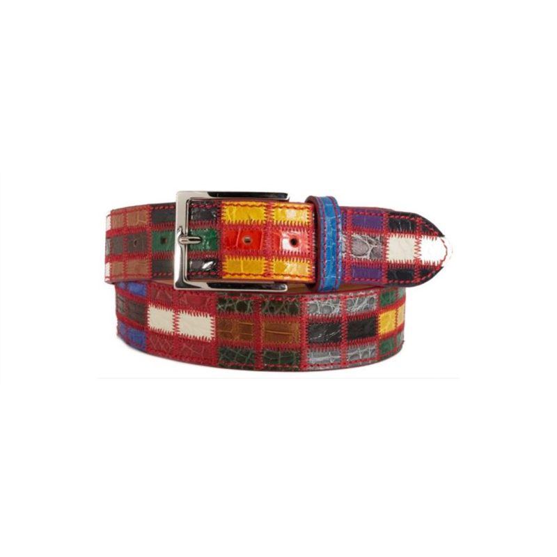 Red Crocodile Patchwork Belt No. 901