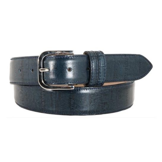 Dark Teal Eel-Embossed Calf Leather Belt No. 307