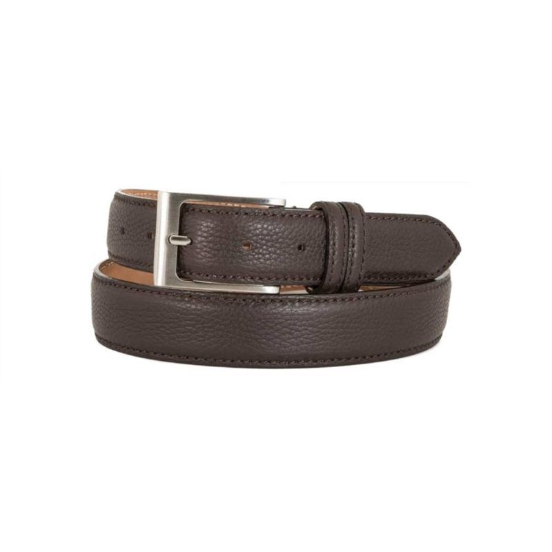 Brown Deer-Embossed Calf Leather Belt No. 301