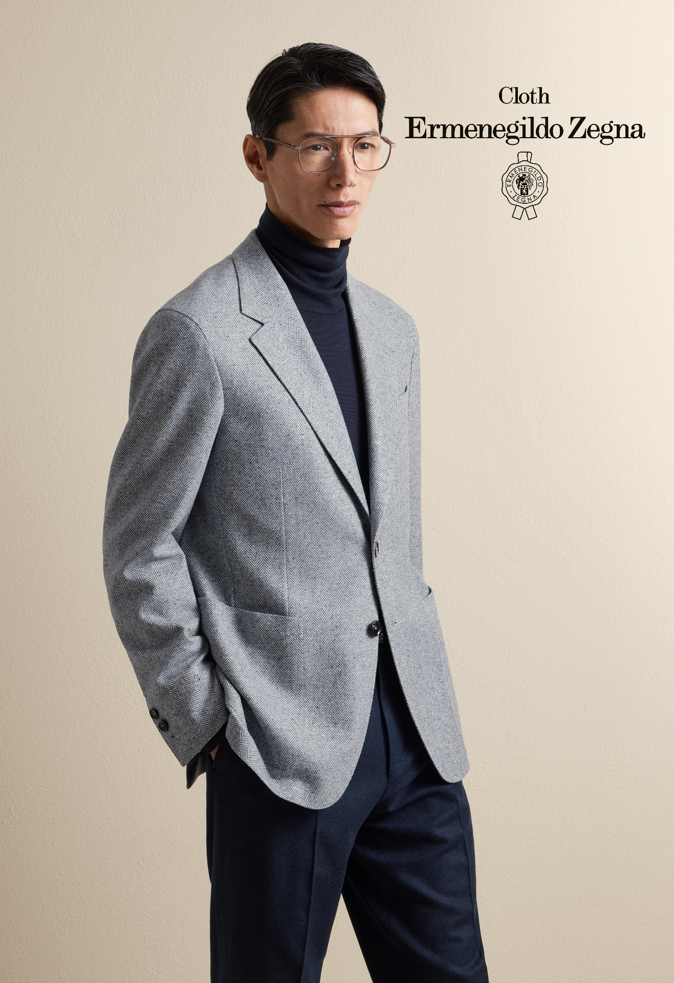 Cloth Ermenegildo Zegna Grey herringbone sport coat