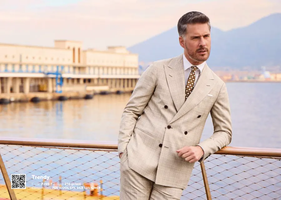 Beige Glen Plaid DB Suit - Ariston