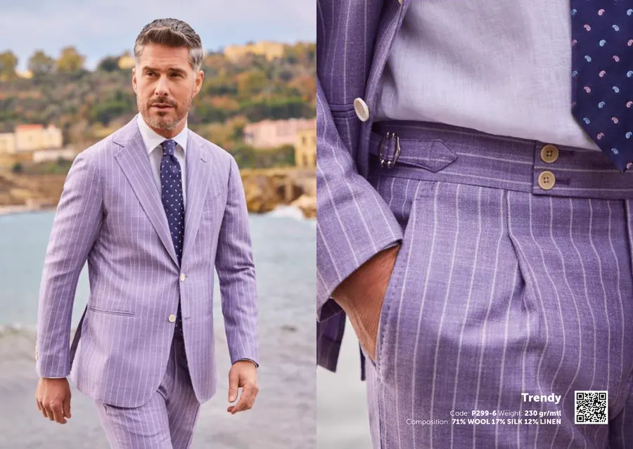 Lavender Pinstripe Suit - Ariston