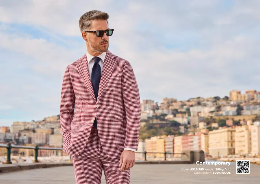 Red Houndstooth Suit - Ariston
