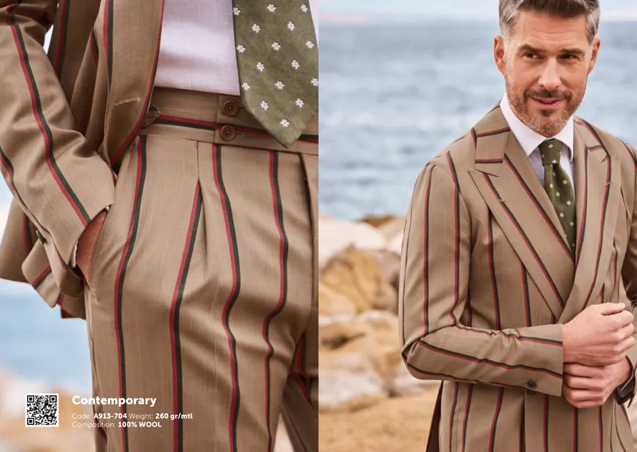 Tan Stripe Suit - Ariston