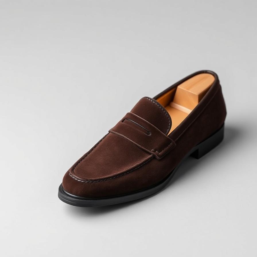 Men's Brown Suede Penny Loafer