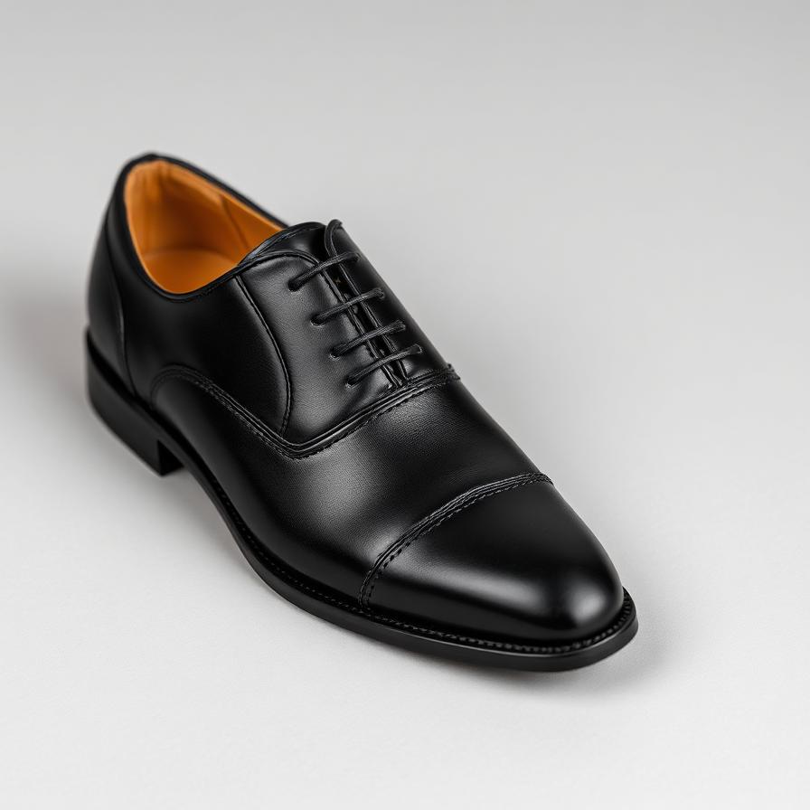 Men's Black Cap-Toe Oxford