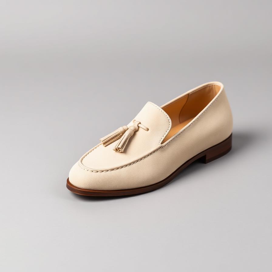 Women's Ivory Suede Tassel Loafer