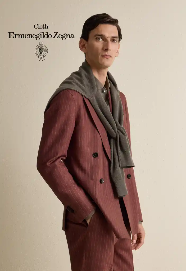 Rust Pinstripe DB Suit - Zegna